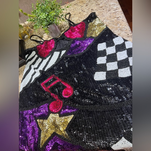 Nasty Gal Abstract Music Embellished Sequin Mini Dress 16 - Picture 3 of 7